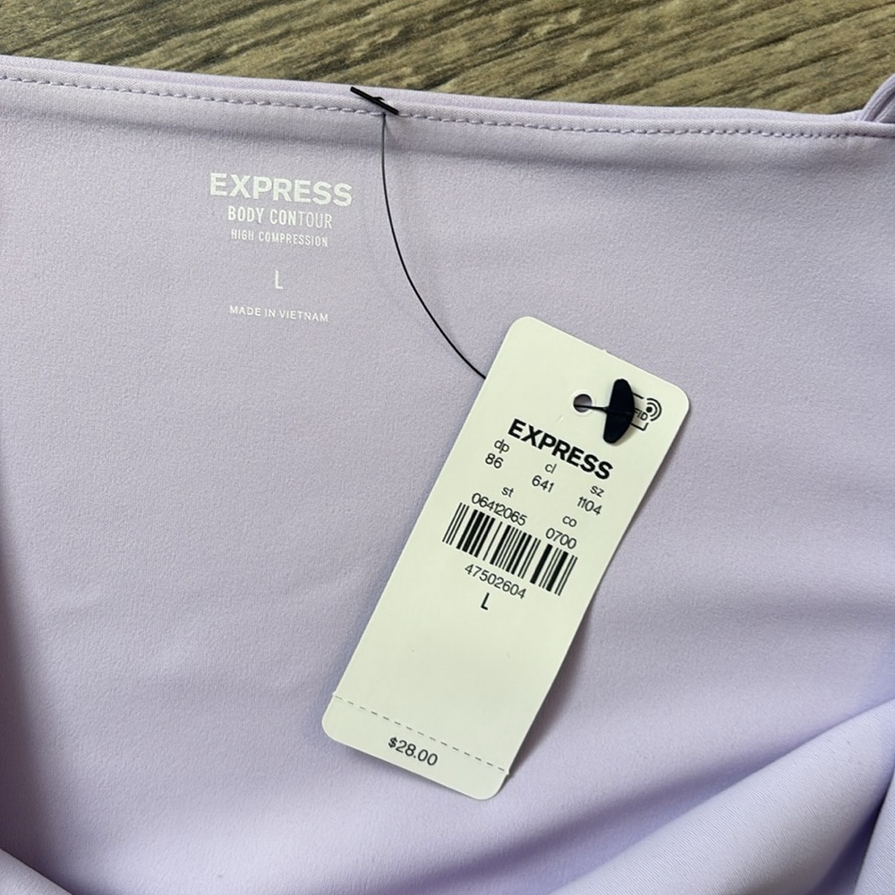 Lilac / Light Purple Body Contour Square Neck Top - EXPRESS NWT - Picture 5 of 10